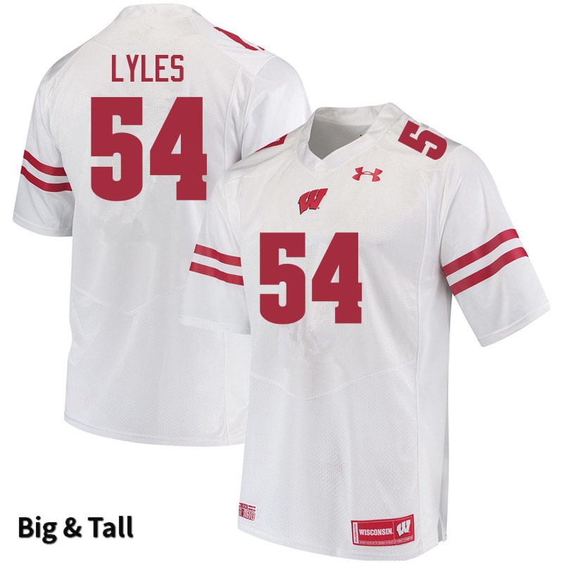 Wisconsin Badgers Men's #54 Kayden Lyles NCAA Under Armour Authentic White Big & Tall College Stitched Football Jersey GQ40A71BO